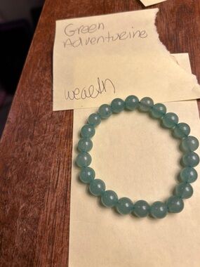Green Aventurine Beaded Bracelet - Elegant Green Stretch Bracelet